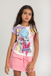 Two Pockets Smile Skirt Set